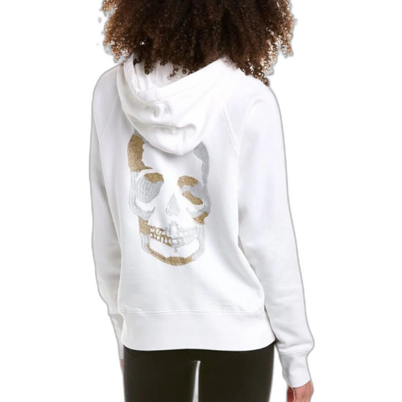 Zadig & Voltaire Clipper Camo Skull Embroidery Hoodie in White S - Picture 1 of 11
